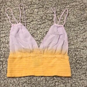 Purple and yellow crop top